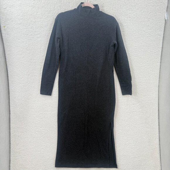 Vince Long Sleeved Turtleneck Front slits Sweater Dress in Gray Color Size S - Picture 1 of 12